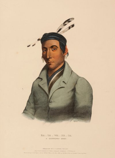 KA-TA-WA-BE-DA. Ein Chippeway-Häuptling, aus Geschichte der Indianerstämme Nordamerikas von Charles Bird King