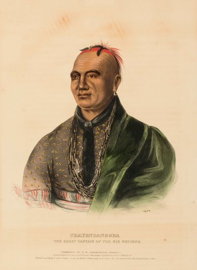 THAYENDANEGEA. DER GROSSE KAPITÄN der SECHS NATIONEN, aus Geschichte der Indianerstämme Nordamerikas von Charles Bird King