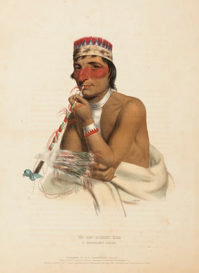 WA-EM-BOESH-KAA. Ein Chippewa-Häuptling, aus der Geschichte der Indianerstämme Nordamerikas von Charles Bird King