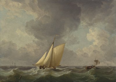 Ein Kutter bei starkem Wind von Charles Brooking