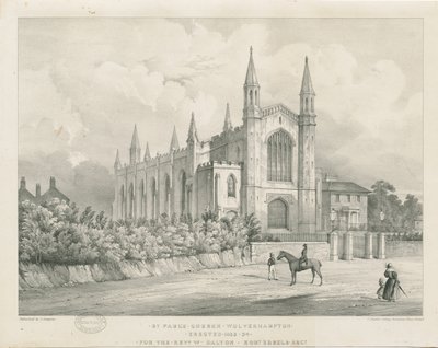 Wolverhampton - St. Pauls Kirche: Lithographie, undatiert [mittleres 19. Jahrhundert] von Charles Burton