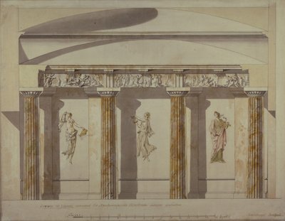 Entwurf für den großen Schrank im Pawlowsk-Palast, frühe 1780er Jahre von Charles Cameron