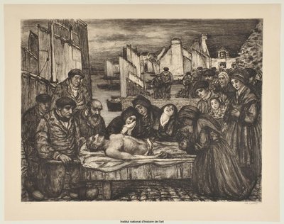 Schmerz im Land des Meeres oder Die Opfer des Meeres (Probe a) von Charles Cottet
