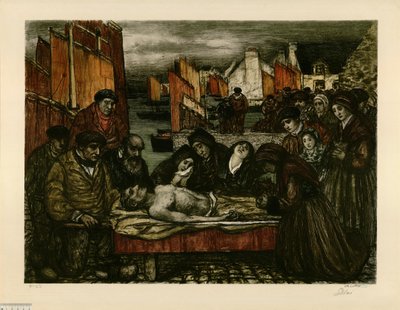 Schmerz im Land des Meeres oder Die Opfer des Meeres (Épreuve c) von Charles Cottet