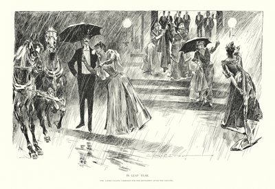 Im Schaltjahr (Lithographie) von Charles Dana Gibson