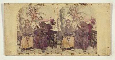 Zwei Mitglieder der ersten japanischen diplomatischen Mission in die Vereinigten Staaten: Unbekanntes Mitglied (L) und Tateishi Onojirō-Noriyuki, Dolmetscher in Ausbildung (R) von Charles DeForest Fredricks