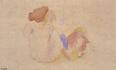 (Frau mit Kind im roten Anzug) von Charles Demuth