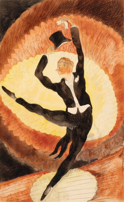 Im Vaudeville: Akrobatischer männlicher Tänzer mit Zylinder von Charles Demuth