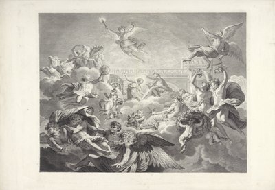 Phaëton und Apollo (Die Gemälde von Charles le Brun und Eustache Le Sueur im Haus des Präsidenten Lambert) von Charles Dupuis