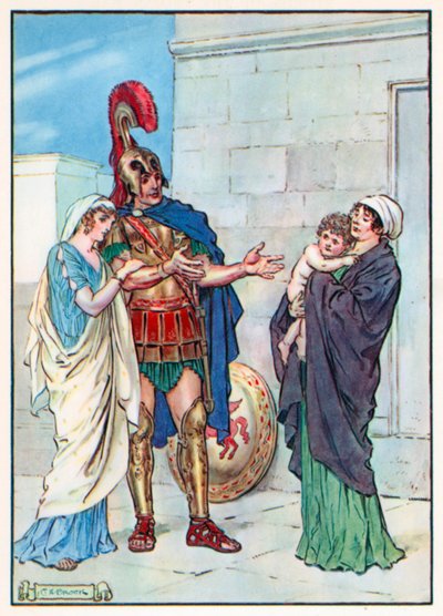 Streckte seine Arme zu seinem geliebten Jungen aus von Charles Edmund (after) Brock