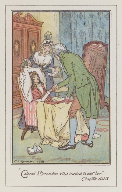 Illustration für Sense and Sensibility von Jane Austen von Charles Edmund Brock