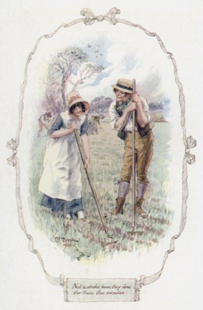 Keine Arbeit haben sie in diesen fünf Minuten gemacht (Farblithographie) von Charles Edmund Brock