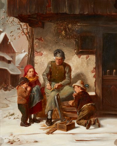 Reparatur des Schlittens von Charles Edouard (attr.to) Frere
