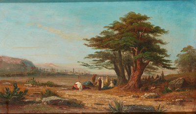 Lageraufbau mit ruhenden Kamelen von Charles Edouard (attr.to) Frere