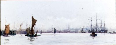 Blick nach Westen von Tilbury von Charles Edward Dixon