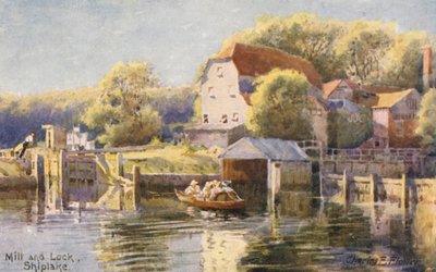 Themse: Mühle und Schleuse Shiplake von Charles Edwin Flower