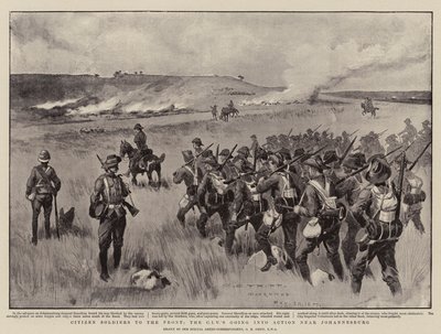 Bürgerwehr an die Front, die CIVs gehen in der Nähe von Johannesburg in Aktion von Charles Edwin Fripp