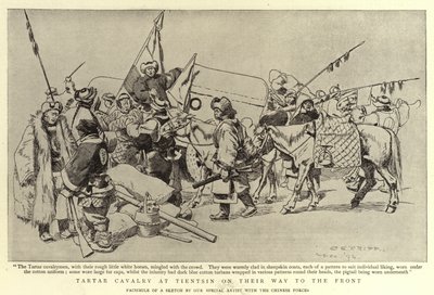 Tartarische Kavallerie in Tientsin auf dem Weg zur Front von Charles Edwin Fripp
