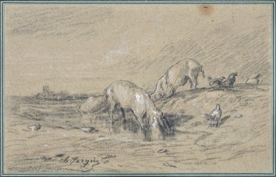 Schweineherde von Charles Emile Jacque