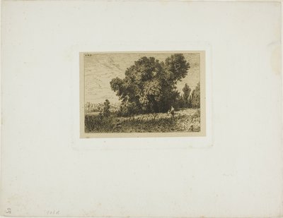 Landschaft der Insel Aligre mit zwei Frauen von Charles Emile Jacque