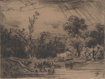 Landschaft mit Gewitter, 1848 von Charles Emile Jacque