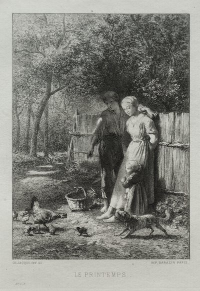 Frühling von Charles Emile Jacque