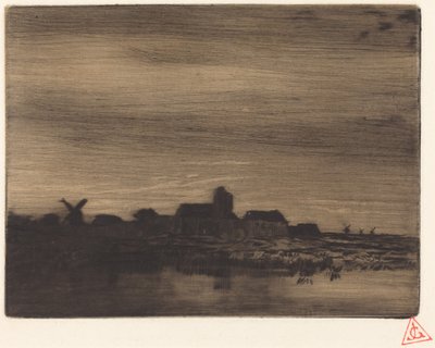 Dorf am Wasser von Charles Emile Jacque