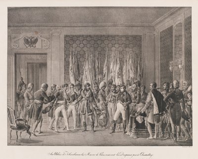 Bürgermeister von Paris empfangen die Flagge von Austerlitz, frühes 19. Jahrhundert von Charles Etienne Pierre Motte