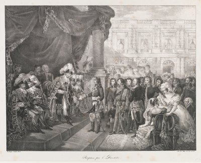 Empfang durch das Direktorium, frühes 19. Jahrhundert von Charles Etienne Pierre Motte