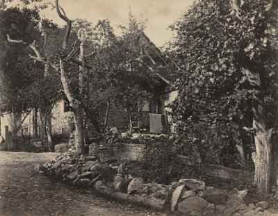 Ländliche Szene mit Steingebäude und Kreuz, ca. 1857 von Charles Fortunat Paul Casimir Perier