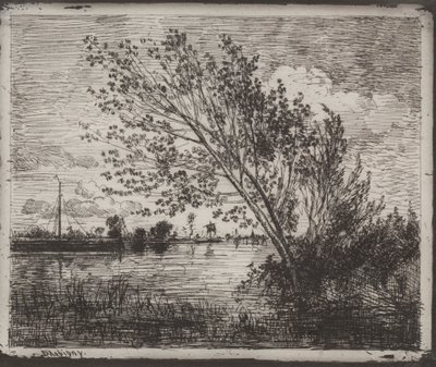 Ein Haufen Erlen, Originaldruck 1862, gedruckt 1921 von Charles Francois Daubigny