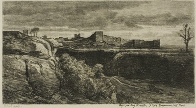 Ruinen des Château von Crémieux (Isère) von Charles Francois Daubigny