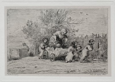 Die Bootsfahrt: Erbe des Wagens (Die Kinder mit dem Wagen) von Charles Francois Daubigny