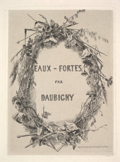 Kranz aus Wildblumen, Titel für Eaux-Fortes par Daubigny von Charles Francois Daubigny