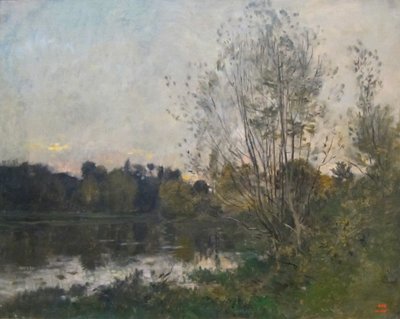 Ein See im Wald bei Dämmerung von Charles Francois Daubigny