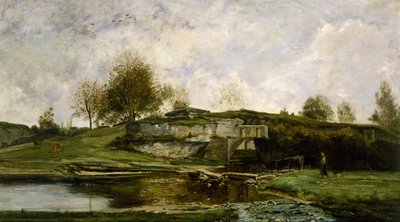Schleuse im Optevoz-Tal von Charles Francois Daubigny