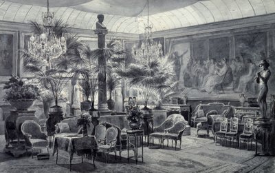 Wintergarten der Prinzessin Mathilde, Zeichnung in grauer Tinte und Gouache von Charles Giraud von Charles Giraud