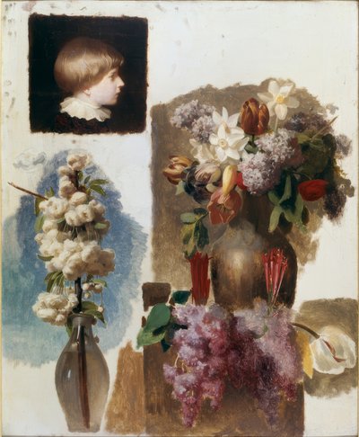 Blumen und Kopf (Studie) von Charles Gleyre