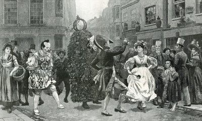 Jack-in-the-Green - eine Maifeierszene vor sechzig Jahren (ca. 1830) von Charles Green