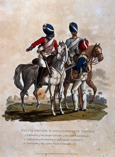Einheimische Truppen, Dienst der Ostindien-Kompanie, Truppen der Leibgarde des Generalgouverneurs, Soldat der Bengalischen Regulären, aus 