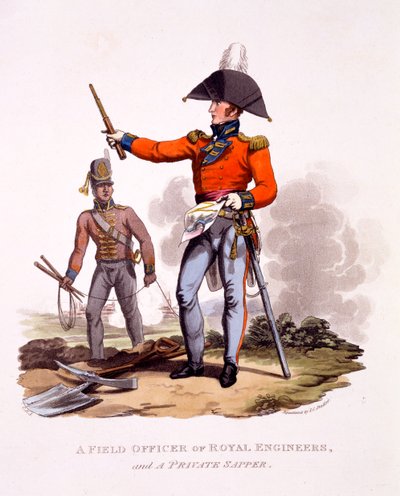 Uniform eines Feldoffiziers der Royal Engineers und eines privaten Sappers, aus 