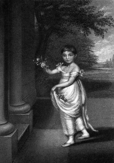 Elizabeth Barrett Moulton-Barrett im Alter von neun Jahren, graviert von G. Cook, ca. Mitte des 19. Jahrhunderts von Charles Hayter