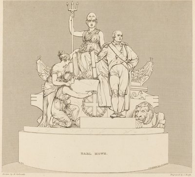 Denkmal für Earl Howe von Charles Heath after Henry Corbould after John Flaxman