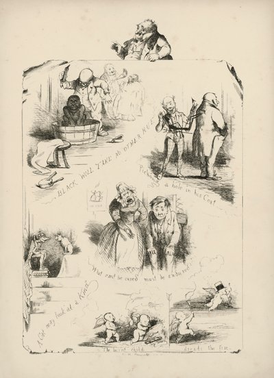 Seite aus Sprichwörter mit Bildern von Charles Henry (after) Bennett