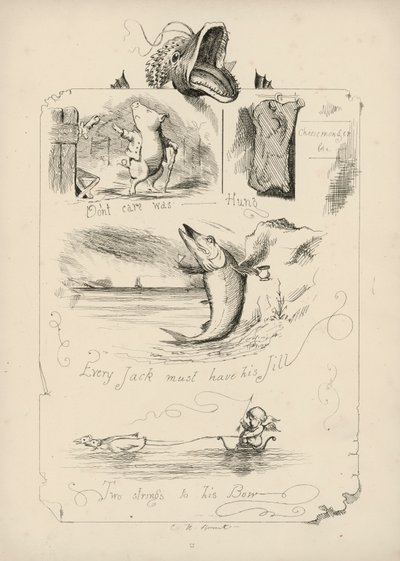 Seite aus Sprichwörter mit Bildern von Charles H Bennett von Charles Henry (after) Bennett