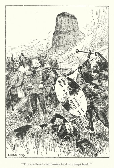 Die verstreuten Kompanien hielten das Impi zurück von Charles Henry Malcolm Kerr