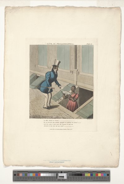 Besuch bei Miss Dinah, Platte Nummer 11 von 20, adaptiert aus Life in Philadelphia von Edward W. Clay von Charles Hunt