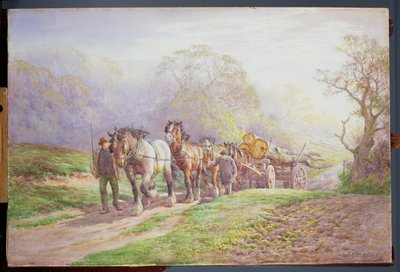 Ein Holzfällerteam kehrt nach Hause zurück von Charles James Adams