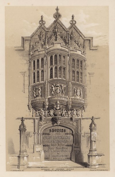Frontispiz für Old English Mansions, Dritte Serie, von C J Richardson von Charles James Richardson