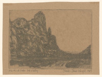 Landschaft mit steilem Felsen von Charles James Wright (signed by artist)